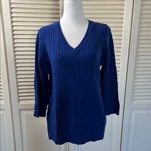 Women's Blue V-Neck Sweater